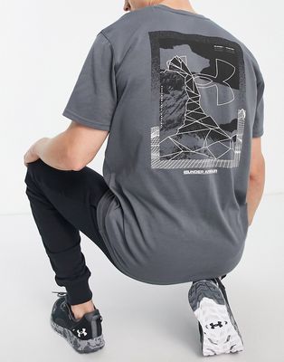 Under Armour Training t-shirt with backprint in dark gray