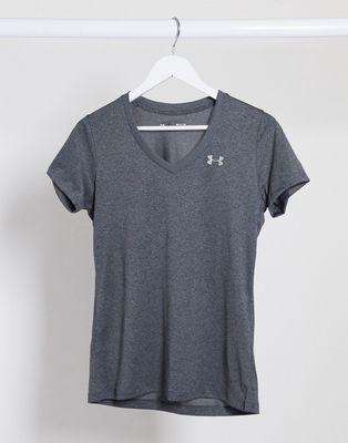 Under Armour Training tech v-neck t-shirt in grey-Gray
