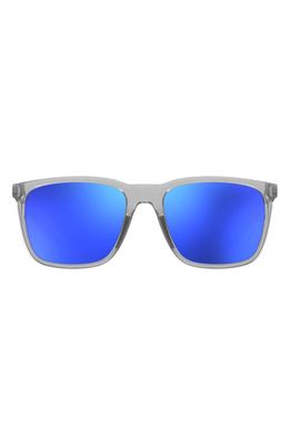 Under Armour UAReliance 56mm Polarized Square Sunglasses in Crystal Grey /Blue