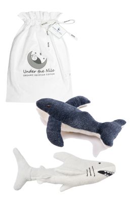 Under the Nile 2-Piece Organic Cotton Whale & Shark Toy Set in Multi
