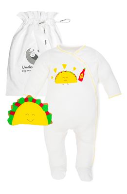 Under the Nile 2-Piece Taco Organic Egyptian Cotton Footie & Toy Gift Set in Multicolor