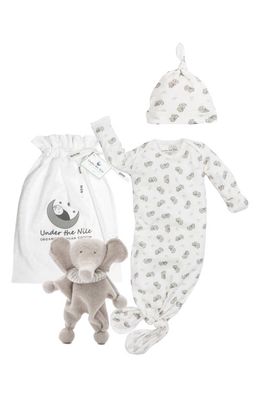 Under the Nile Elephant 3-Piece Organic Cotton Gift Set in Grey