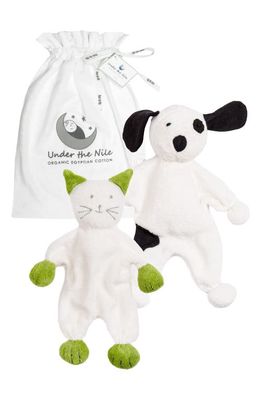 Under the Nile Kids' Cat & Dog Toy Set in White Multi