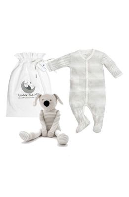 Under the Nile Organic Cotton Footie & Dog Toy Set in Grey