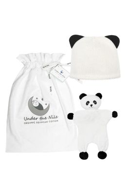 Under the Nile Panda Hat & Toy Set in Black