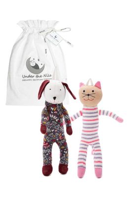 Under the Nile Scrappy Cat & Dog Gift Set in Pink Multi