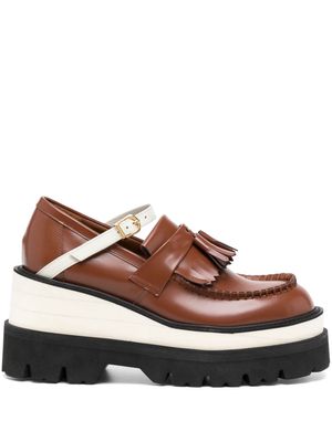 Undercover 90mm panelled loafers - Brown