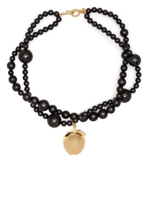 UNDERCOVER apple pendant pearl necklace - Black