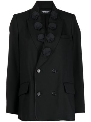 Undercover applique-detail double-breasted blazer - Black