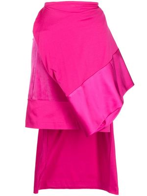 Undercover asymmetric midi skirt - Pink