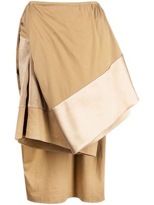 Undercover asymmetric midi skirt - Yellow
