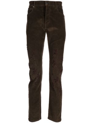 Undercover bead-detailing straight-leg trousers - Brown