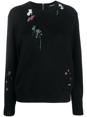Undercover bead-embellished cotton blouse - Black