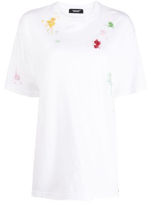 Undercover bead-embellished cotton T-shirt - White