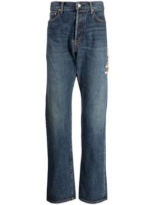 Undercover bead-embellished straight-leg jeans - Blue