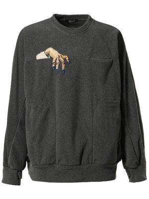 Undercover bead-embroidered mélange sweatshirt - Grey