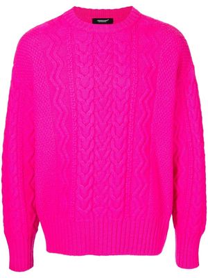 Undercover cable-knit bright knitted jumper - Pink