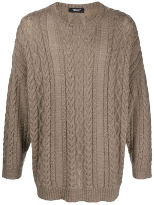 Undercover cable-knit crew-neck jumper - Brown