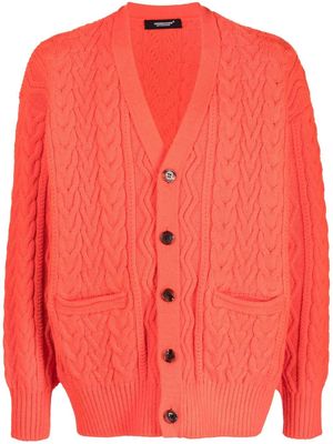 Undercover cable-knit wool cardigan - Orange