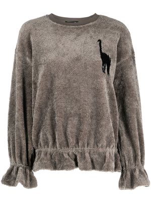 Undercover cat-embroidered top - Grey