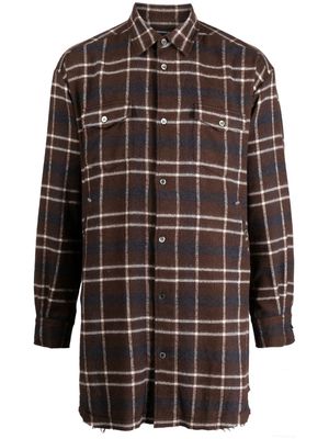 Undercover check-pattern button-up shirt - Brown