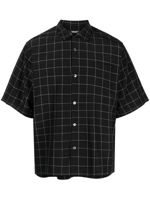 Undercover check-pattern silk-blend shirt - Black