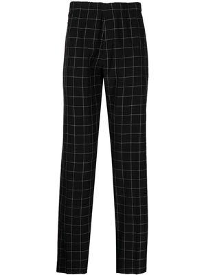 Undercover check-pattern silk-blend trousers - Black