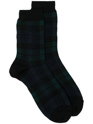 Undercover check-pattern socks - GREEN