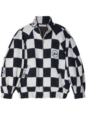 Undercover checkerboard-print blouson jacket - Black