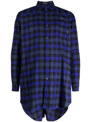 Undercover checkered ruched cotton shirt - Multicolour