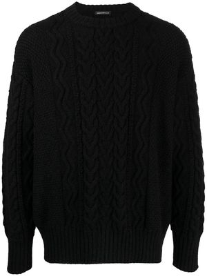 Undercover chunky cable knit jumper - Black