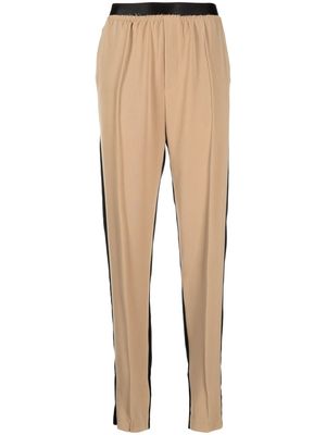 Undercover colour-block cotton trousers - Brown