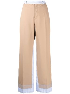 Undercover contrasting-panel tailored trousers - Brown