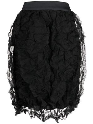 Undercover crepe-texture midi skirt - Black