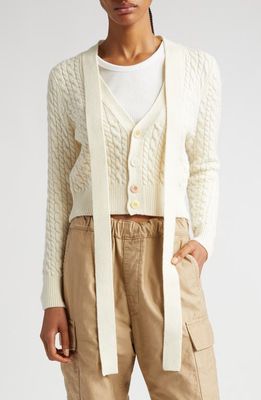 Undercover Crop Cable Cardigan in Ivory