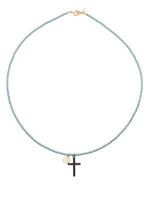 Undercover cross charm necklace - Blue