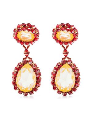 Undercover crystal-embellished drop earrings - Red
