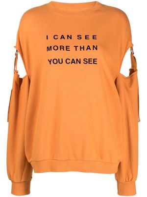 Undercover cut-out cotton sweatshirt - Orange