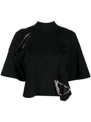 Undercover cut-out cropped T-shirt - Black
