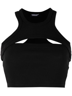 Undercover cut-out detailing cropped top - Black