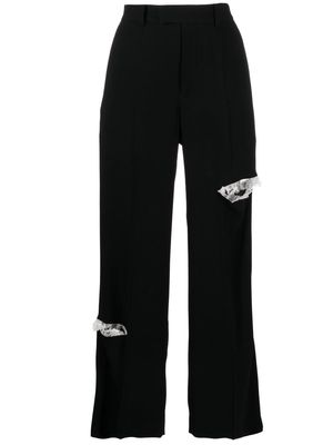Undercover distressed-effect straight-leg trousers - Black