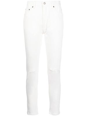 Undercover distressed-finish slim-cut trousers - White