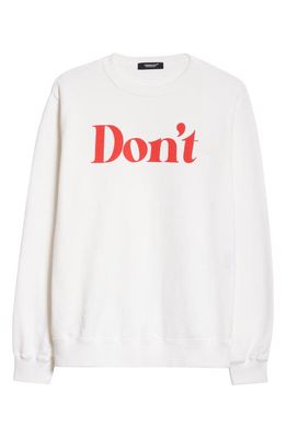 Undercover Don't Graphic Sweatshirt in White