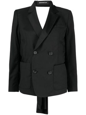 Undercover double-breasted rear-tie blazer - Black