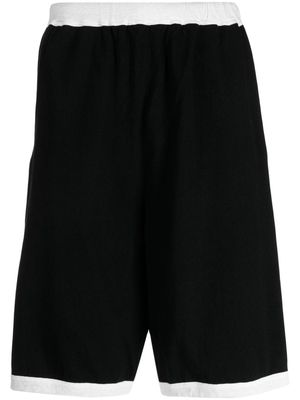 Undercover elasticated-waist cotton track shorts - Black