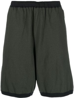 Undercover elasticated-waist cotton track shorts - Green