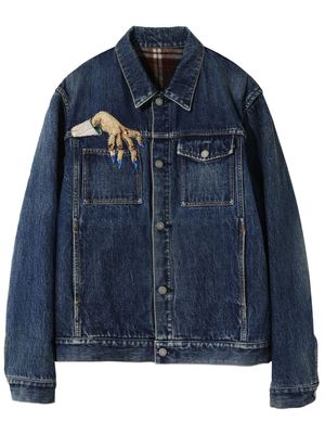 Undercover embroidered beaded denim jacket - Blue