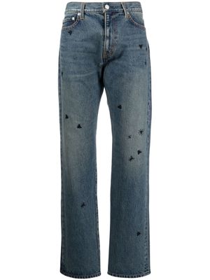 Undercover embroidered straight-leg jeans - Blue
