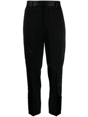 Undercover embroidered straight-leg trousers - Black