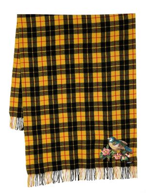 Undercover embroidered tartan scarf - Yellow